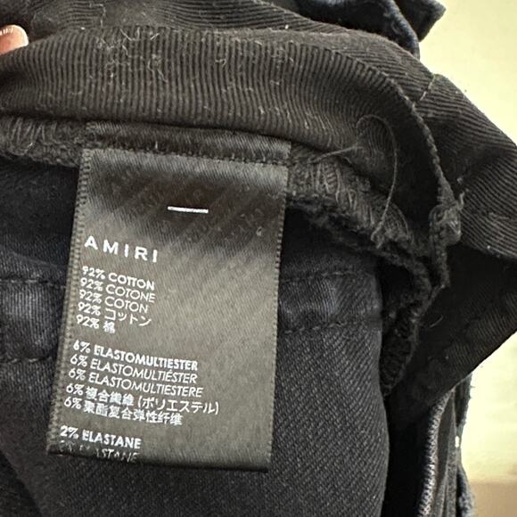 AMIRI Paint Splatter Distressed Slim Jeans Aged Black Sz 30 x 34 $1590 {H50} - Picture 9 of 10